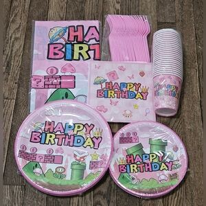 ..Mario Brothers Pink birthday party package